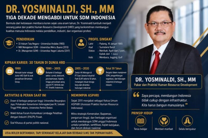 Dari Pembaca Koran Sejak Kecil, Dr. Yosminaldi Kini Jadi Pakar SDM Nasional