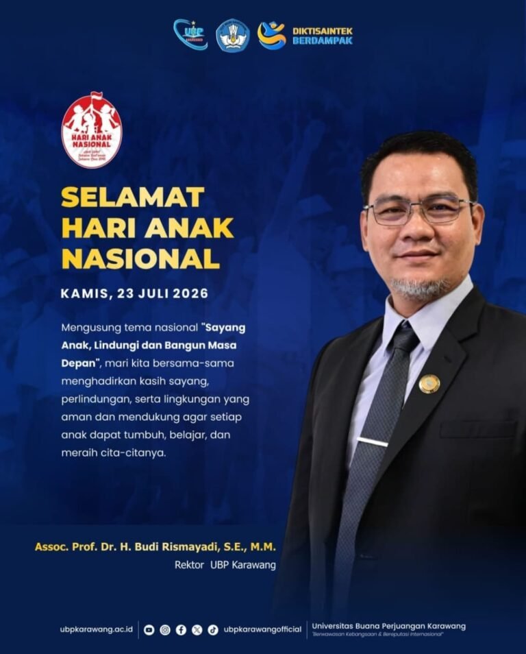 Peringati Hari Anak Nasional 2026, Rektor UBP Karawang Ajak Wujudkan Lingkungan Ramah Anak